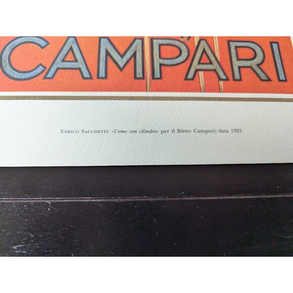 Bitter Campari Enrico Sanchetti Advertising Poster Card Stock Approx 11.75"X16" - Picture 5 of 8